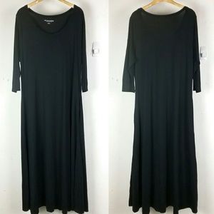 Soft Surroundings Cotton Maxi Dress 3/4 Sleeves 2X